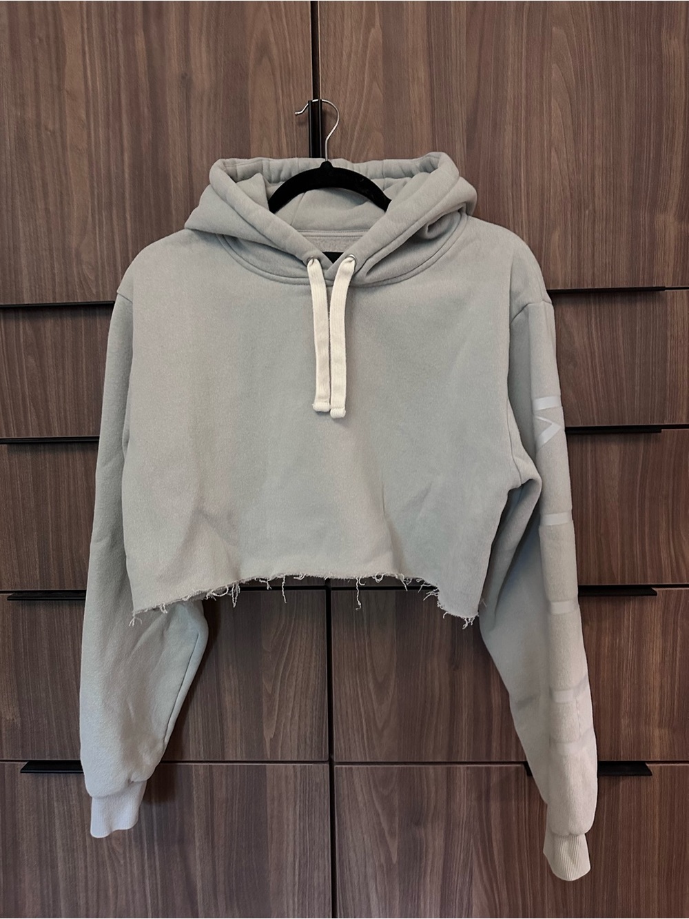 Kith Cropped Hooded Sweatshirt - Light Blue Gray